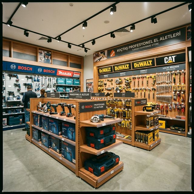 Urla hırdavat mağazası el aletleri ve elektrikli alet reyonu